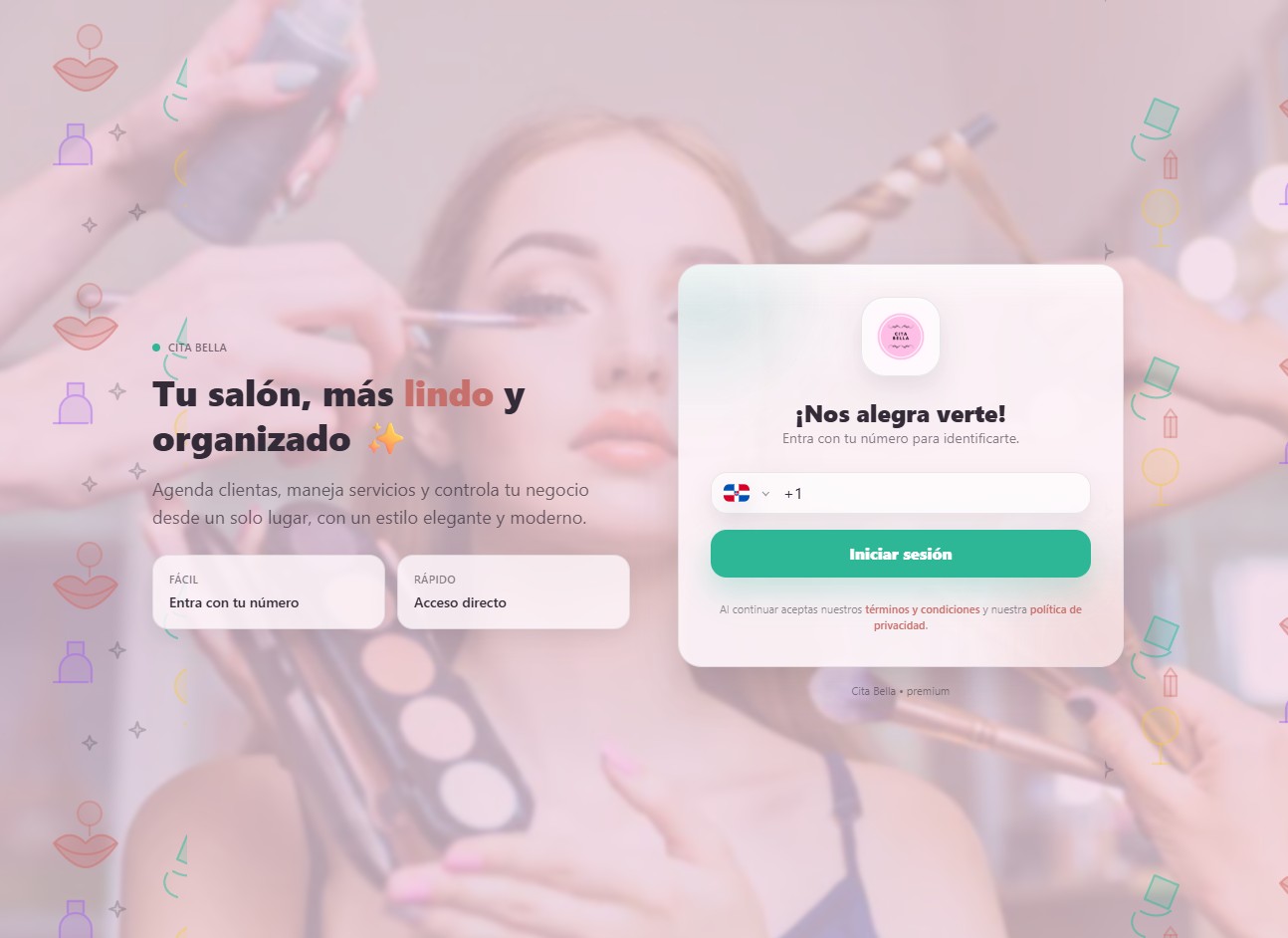 App SaaS para salones, spa, makeup